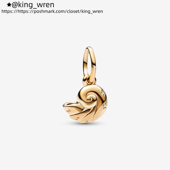 Pandora Disney The Little Mermaid Enchanted Shell Dangle Charm - Picture 1 of 5